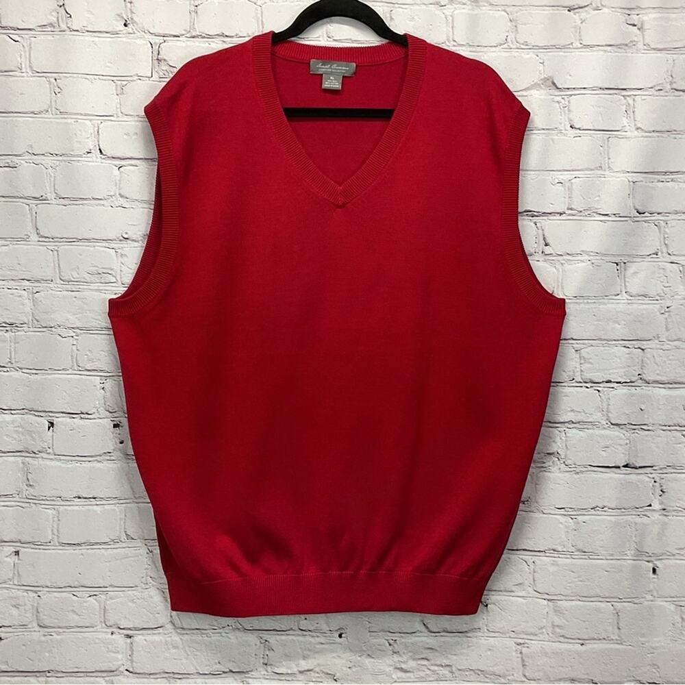 Daniel Cremieux Sweater Vest Men's Size XL Red Silk Blend Athleisure Golf Travel